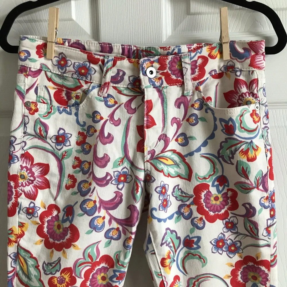 Pilcro Mid Rise‎ Skinny Jean / Floral Print / 26P